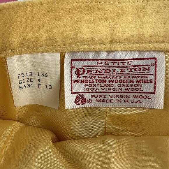 Vintage Pendleton Women’s Blazer And Pencil Skirt 100% Virgin‎ Wool Yellow Sz. 4 - Picture 12 of 16